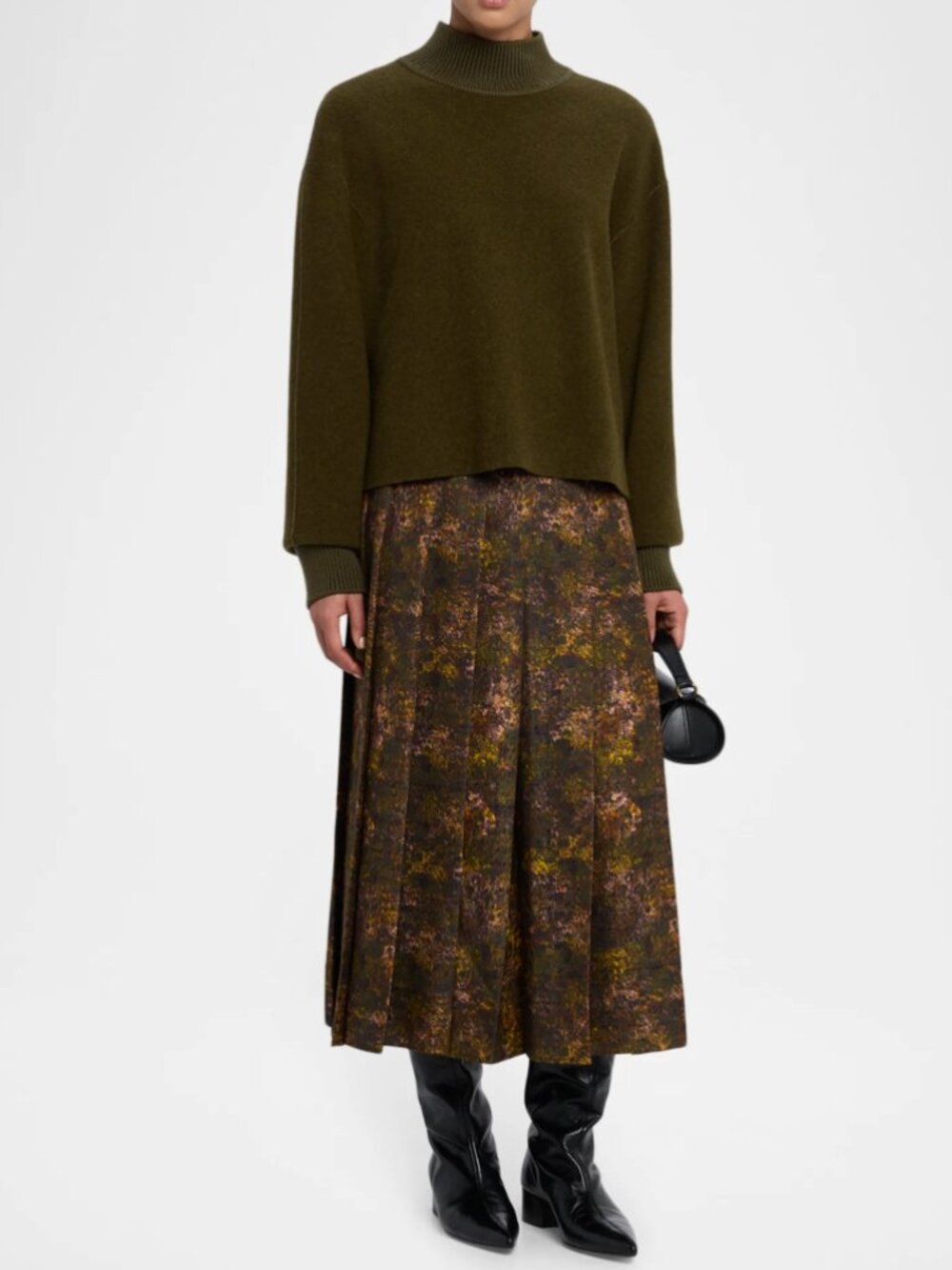 Lafayette 148 New York Pleated Abstract Midi Skirt Size 2 Retail $1898 Designer